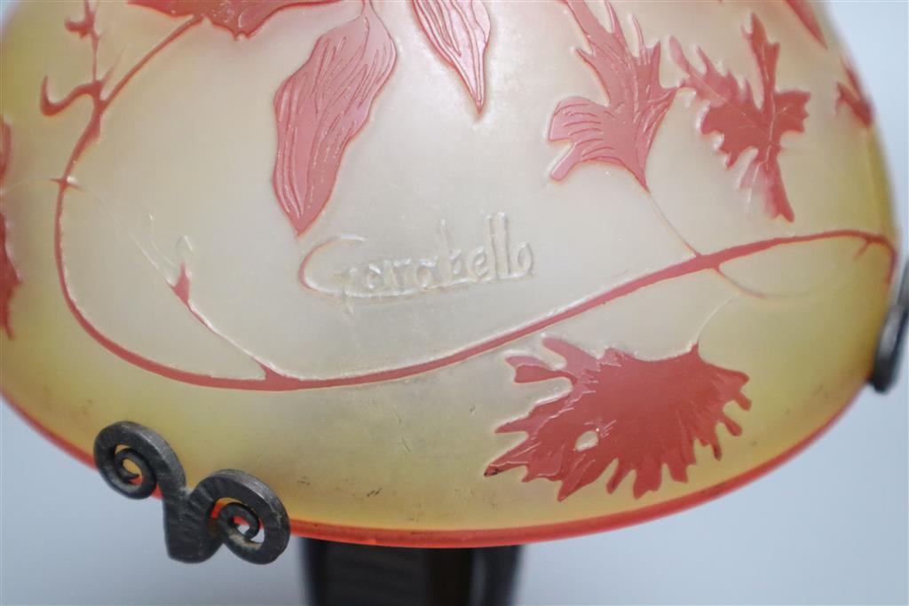 A Garabelle cameo glass lamp, 30.5cm overall